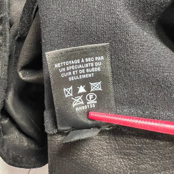 Lafayette 148 Leather Suede Front Stretch Skinny Pants SIZE S Black Leggings - Picture 4 of 11